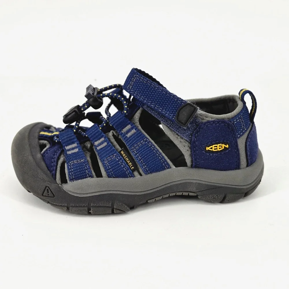 KEEN Newport H2 Navy Blue Yellow Waterproof Closed Toe Sandals Toddler Kids 10